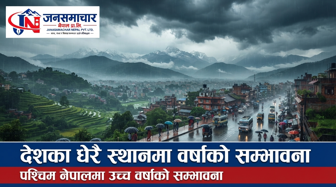 नेपालमा आजको मौसम तथा वर्षाको सम्भावना